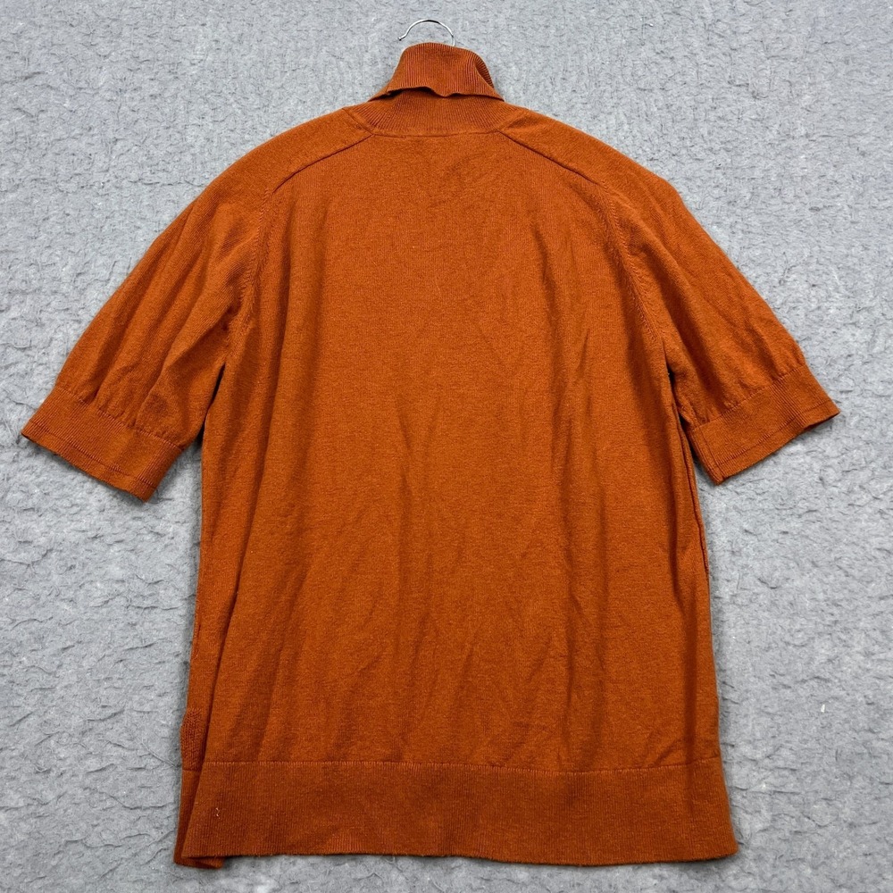 Everlane Sweater Women's Large Orange Rust Wool Short Sleeve Knit Turtleneck Top - Picture 7 of 9